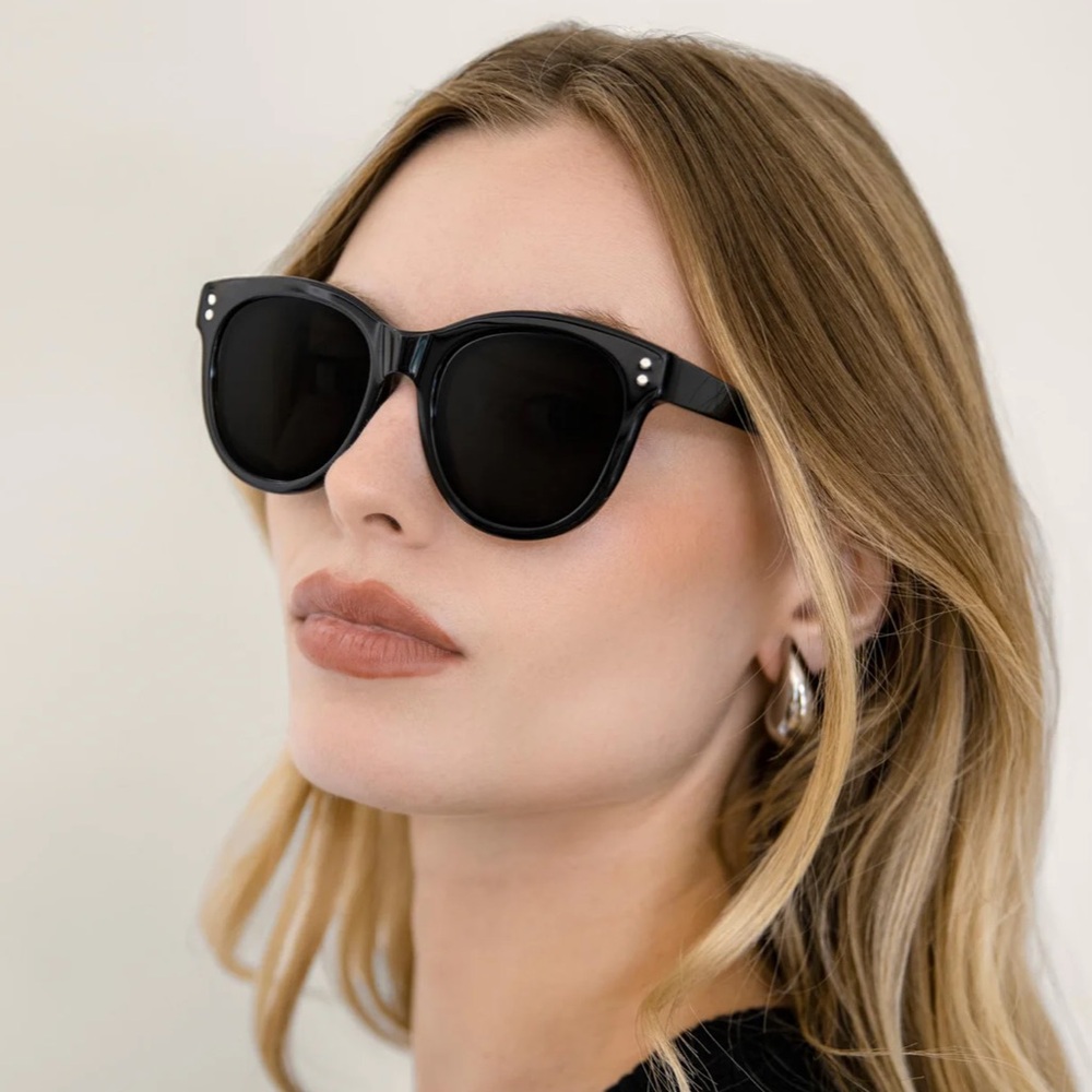 NEW Italic Sasha Oversized Black Acetate Sunglasses - Picture 5 of 6